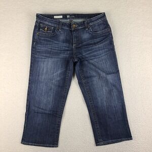 Kut From The Kloth Jeans Womens 6 Blue Natalie Crop Flap Pocket Dark Wash‎ Denim